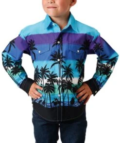 Roper Boys' Scenic Snap Shirt