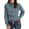 Roper Women's Blue Canyon Paisley Snap Shirt