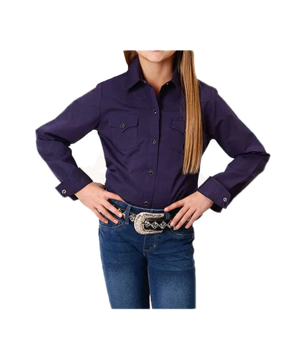 Roper Girls' Purple Snap Shirt 1 Roper Girls' Purple Snap Shirt