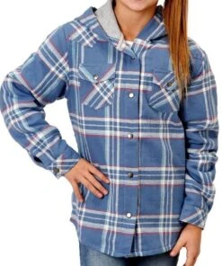 Roper Girls' Thermal Lined Flannel Snap Jacket -Fashion Shop 03 298 0119 1695 d