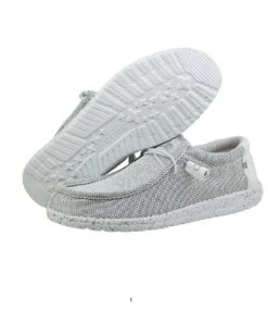 Hey Dude Men's Stone White Wally Sox Classic Shoe