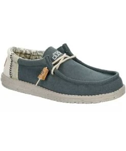 Hey Dude Men's Natural Teal Wally Linen Shoe