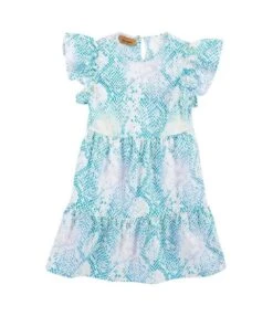 Wrangler Girls' Ruffle Sleeve Tiered Dress