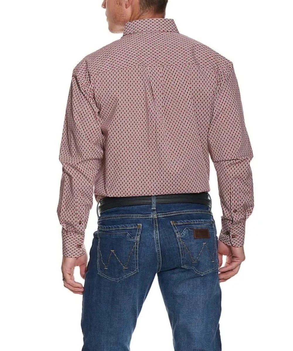 Wrangler Men's Geo Print Button Down Shirt 2 Wrangler Men's Geo Print Button Down Shirt - Image 2