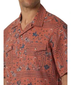 Wrangler Men's Coconut Cowboy Snap Camp Shirt -Fashion Shop 112326329 c