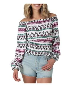 Wrangler Women's Retro Smocked Top