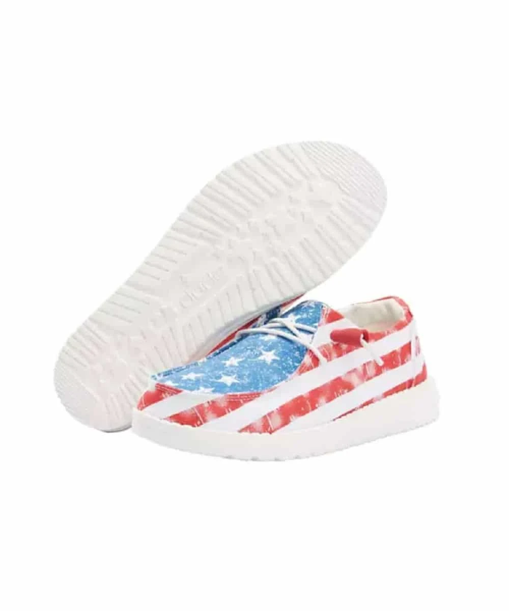 Hey Dude Youth Star Spangled Wendy Shoe 1 Hey Dude Youth Star Spangled Wendy Shoe