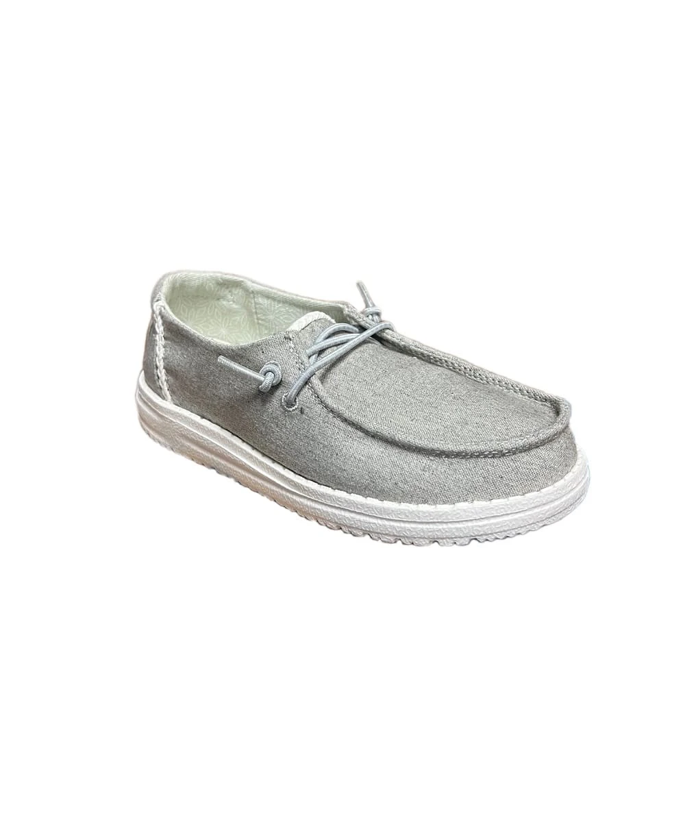 Hey Dude Youth Chambray Braid Grey Shoe 1 Hey Dude Youth Chambray Braid Grey Shoe