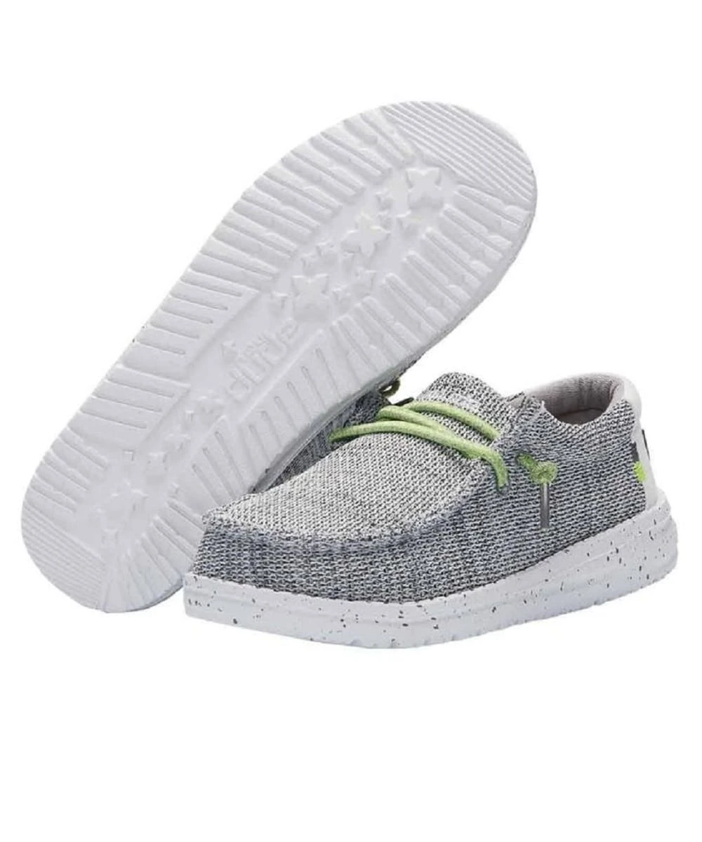Hey Dude Youth Stone White Wally Sox Shoe 1 Hey Dude Youth Stone White Wally Sox Shoe