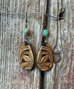 J. Forks Designs Women's Tooled Teardrop Metallic Earrings