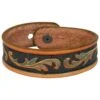 Trenditions Women's Yellow And Turquoise Tooled Leather Bracelet