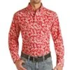 Panhandle Men's Poplin Print Button Down Shirt