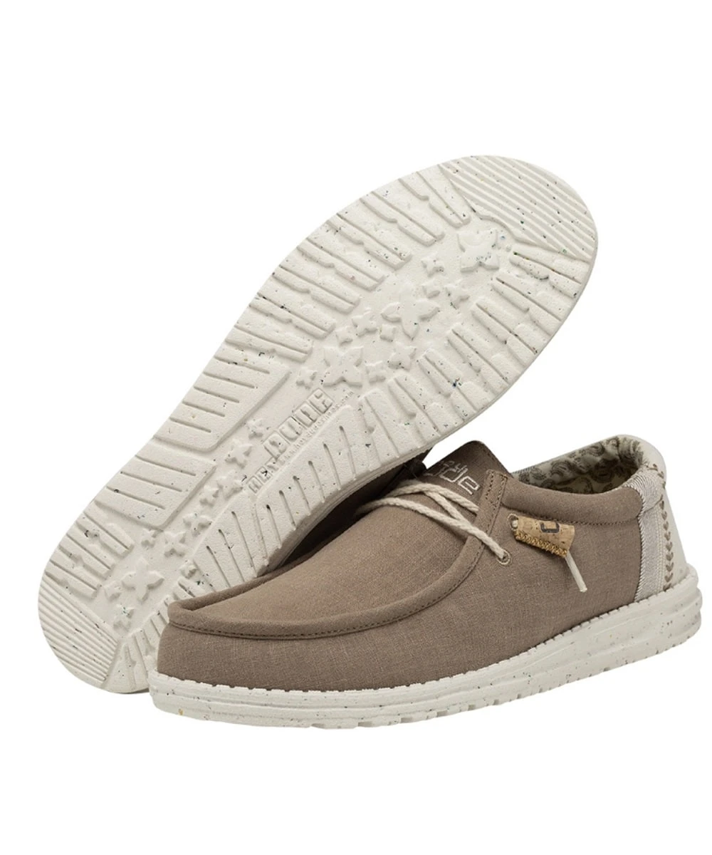 Hey Dude Men's Natural Clay Wally Linen Shoe 1 Hey Dude Men's Natural Clay Wally Linen Shoe