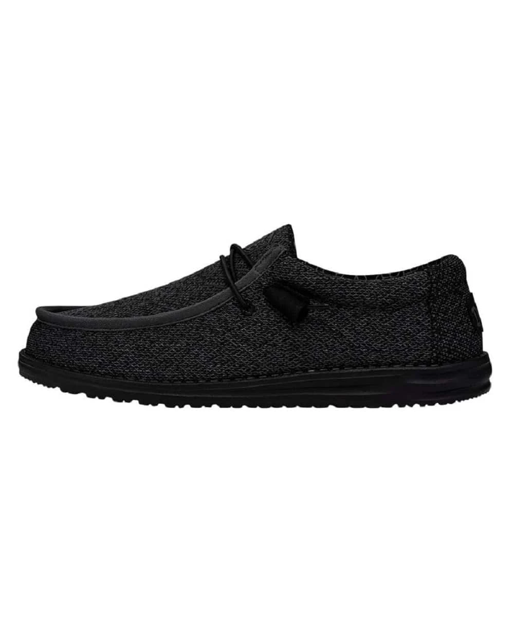 Hey Dude Men's Total Black Wally Sox Wide Shoe 2 Hey Dude Men's Total Black Wally Sox Wide Shoe - Image 2