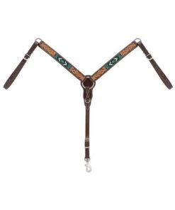 Weaver Leather Turquoise Cross Beaded Breast Collar