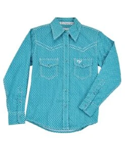 Cowgirl Hardware Toddler Girls' Turquoise Snap Shirt