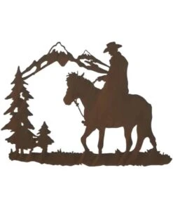 J.T. International Mountain Cowboy Wall Decor