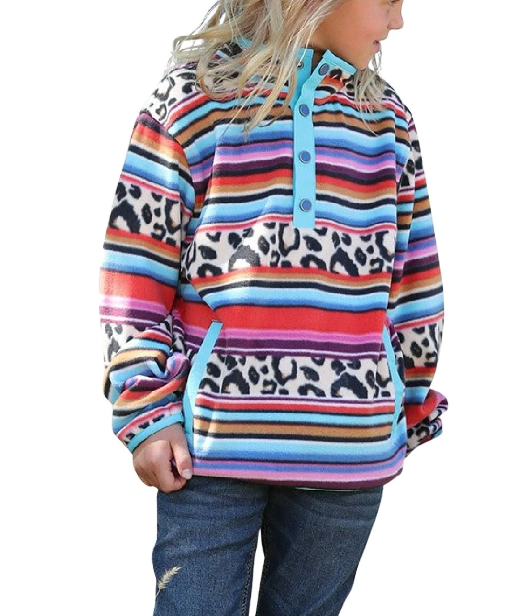 Cinch Girls' Striped Polar Fleece Pullover 1 Cinch Girls' Striped Polar Fleece Pullover