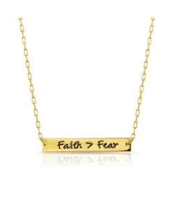 Montana Silversmiths Women's Faith Over Fear Bar Necklace