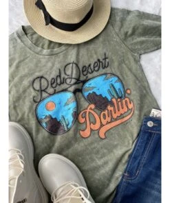 L And B Life Women's Red Desert Tee