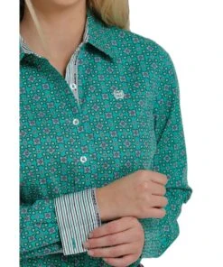 Cinch Women's Geo Print Button Down Shirt -Fashion Shop MSW9165020 c