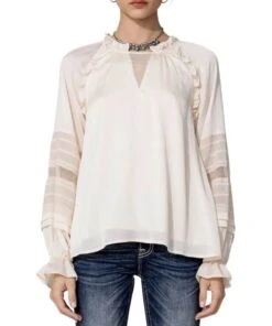 Miss Me Women's Satin Effect Blouse