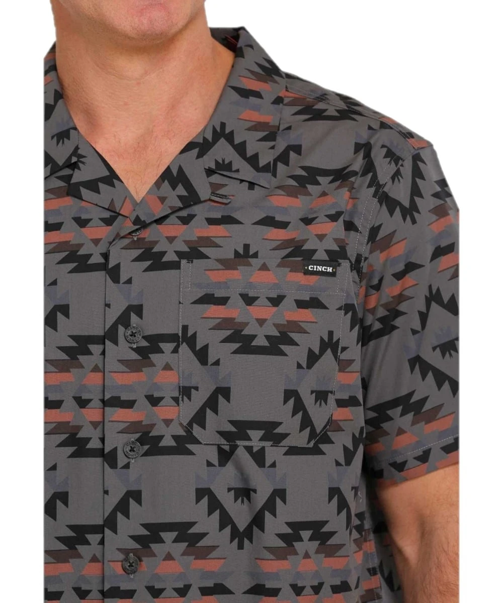 Cinch Men's Southwestern Print Button Down Camp Shirt 2 Cinch Men's Southwestern Print Button Down Camp Shirt - Image 2