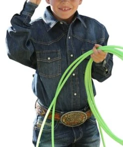 Cinch Boys' Western Denim Snap Shirt
