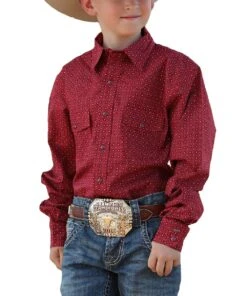 Cinch Boys' Geo Print Snap Shirt