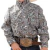 Cinch Boys' Paisley Western Button Down Shirt
