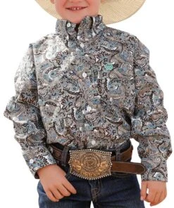 Cinch Boys' Paisley Western Button Down Shirt