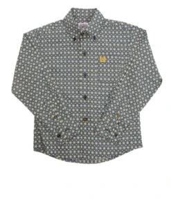 Cinch Toddler Boys' Geo Print Navy Button Down Shirt