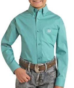 Panhandle Boys' Solid Button Down Shirt