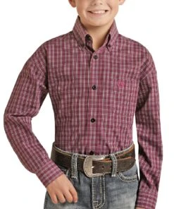Panhandle Boys' Plaid Button Down Shirt