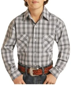 Panhandle Boys' Plaid Snap Shirt