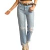 Rock & Roll Cowgirl Women's Distressed Straight Crop Jean