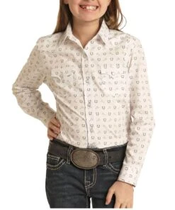 Panhandle Girls' Horseshoe Snap Shirt
