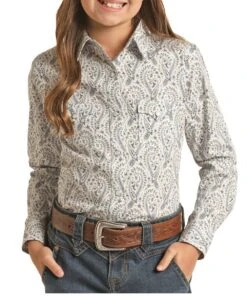 Panhandle Girls' Paisley Snap Shirt
