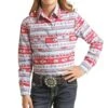 Panhandle Girls' Southwest Print Snap Shirt