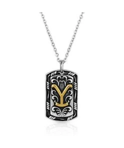 Montana Silversmiths Yellowstone Strong Dog Tag Necklace