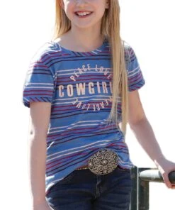 Cruel Girl Girls' Peace Love Cowgirls Tee