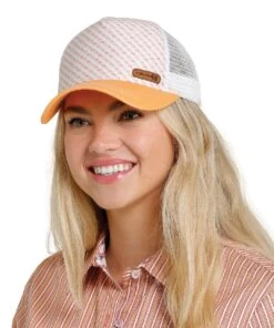 Cinch Women's Orange Trucker Cap