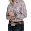 Cinch Women's Striped Tencel Button Down Shirt