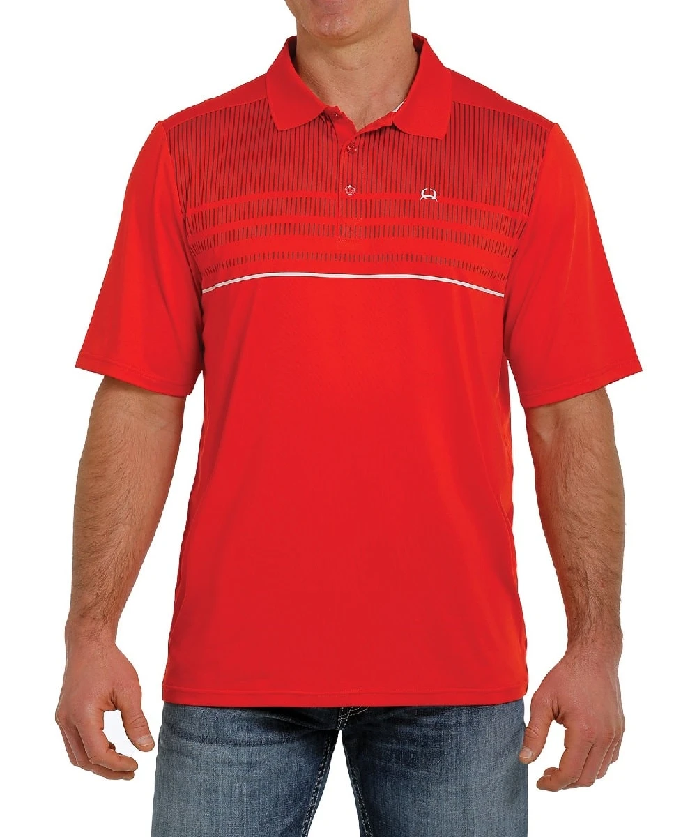 Cinch Men's Red Arenaflex Polo Shirt 1 Cinch Men's Red Arenaflex Polo Shirt
