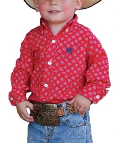 Cinch Toddler Boys' Diamond Print Button Down Shirt