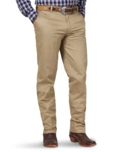 Wrangler Men's Casual Relaxed Fit Flat Front Khaki Pant