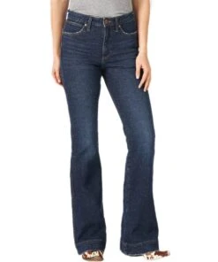 Wrangler Women's Retro Green Jean High Rise Trouser