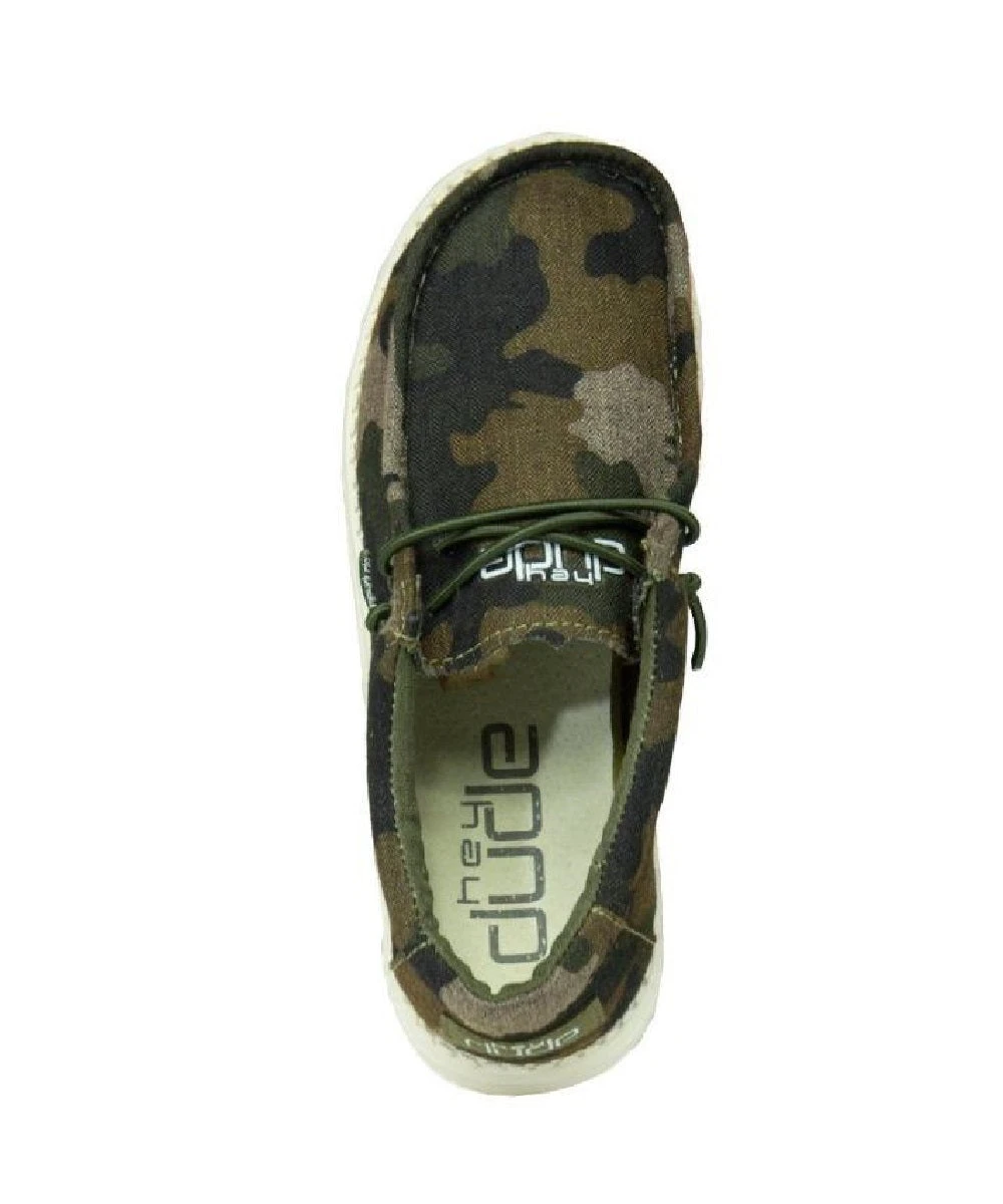 Hey Dude Youth Camo Print Wally Shoe 2 Hey Dude Youth Camo Print Wally Shoe - Image 2