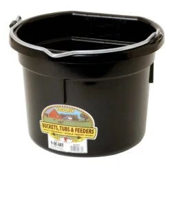 Duraflex Plastic Flatback 20 Quart Bucket -Fashion Shop products 16017 black