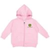 John Deere Girls' Pink Zip-Up Logo Hoodie